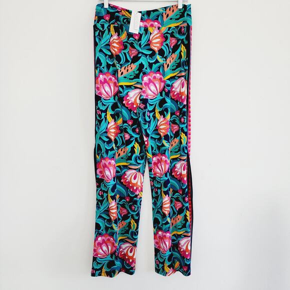 Trina Turk India Garden Swim Jersey High Rise Pant Swim Cover-Up Culottes Large - Picture 8 of 9